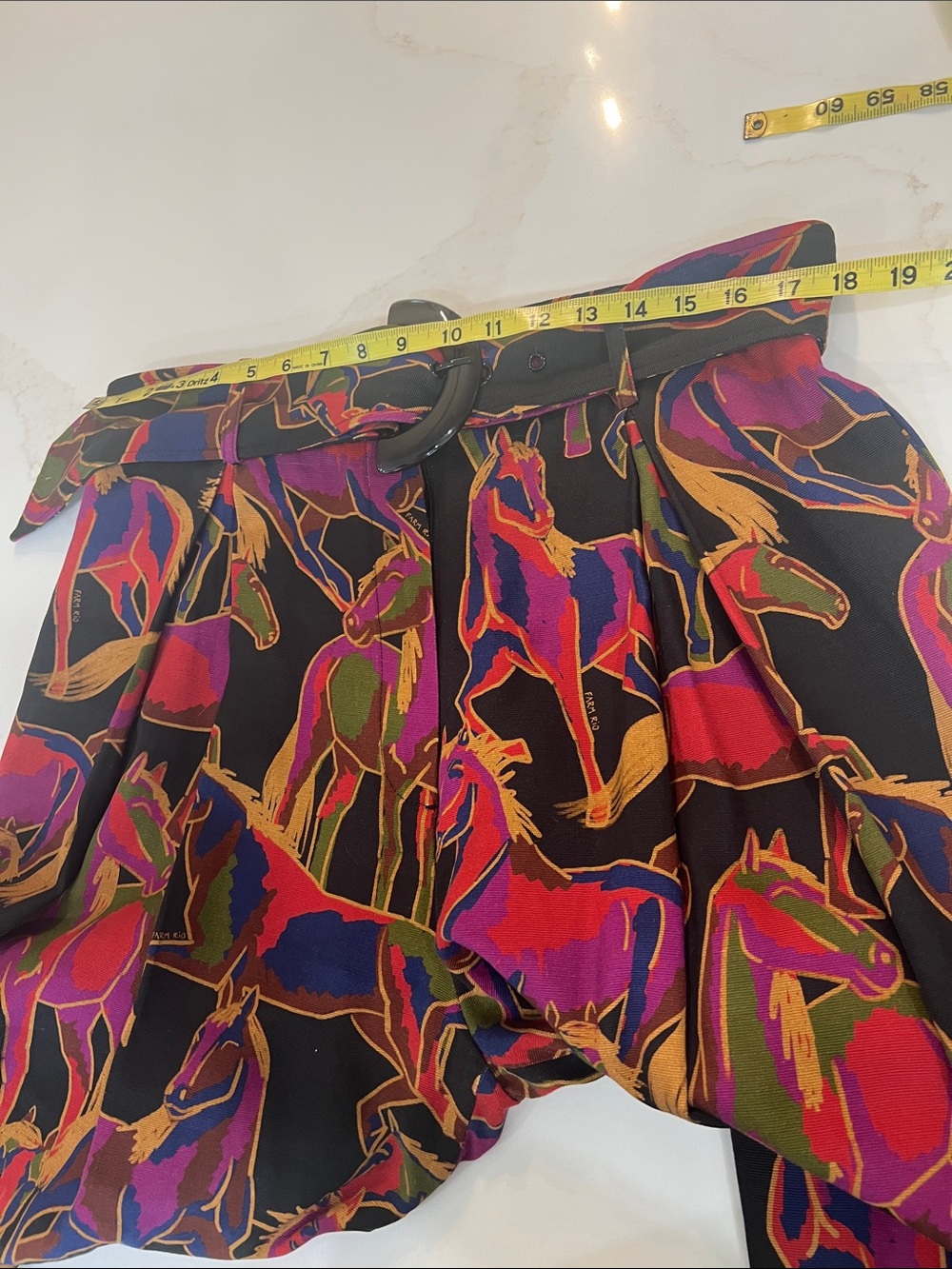 Farm Rio Black Wild Horses Wide Leg Pants size Large - Picture 13 of 16